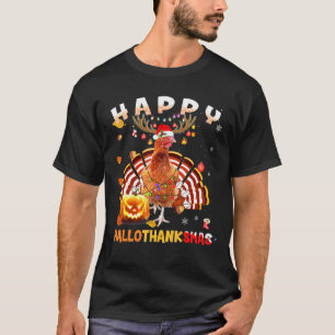 Hühnerglückling Hallothanksmas Halloween Thanksgiv T-Shirt