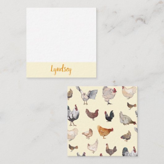 Hühnerglückskarte Mitteilungskarte (Vorne/Hinten)