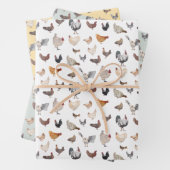 Hühnerglücksmuster Geschenkpapier Set (Beispiel)