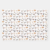 Hühnerglücksmuster Geschenkpapier Set (Vorderseite)