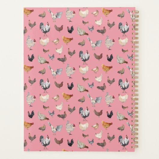 Hühnerglücksmuster Rosa Planer (Rückseite)