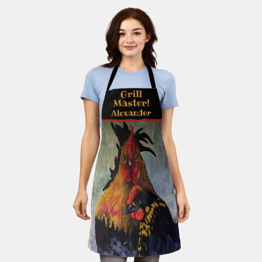 Hühnergrill Master Personalisiert Schürze (Getragen)