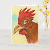 Hühnergrüßkarte - (innen 12x18 leer) karte (Gelbe Blume)
