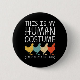 HühnerHalloween Menschliches Kostüm Hen Fowl Easy Button
