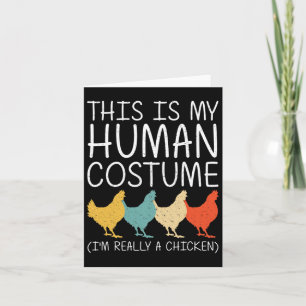 HühnerHalloween Menschliches Kostüm Hen Fowl Easy Karte