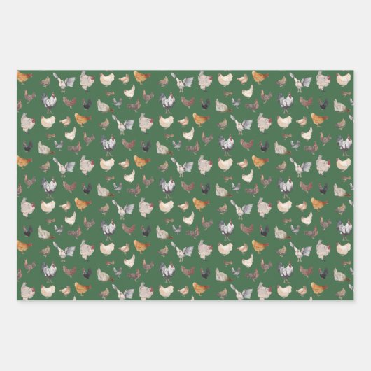 Hühnerhappenpapier Geschenkpapier Set (Vorderseite 3)