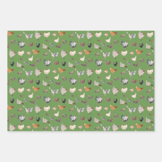 Hühnerhappenpapier Geschenkpapier Set (Vorderseite 2)
