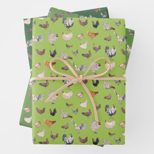 Hühnerhappenpapier Geschenkpapier Set (Beispiel)