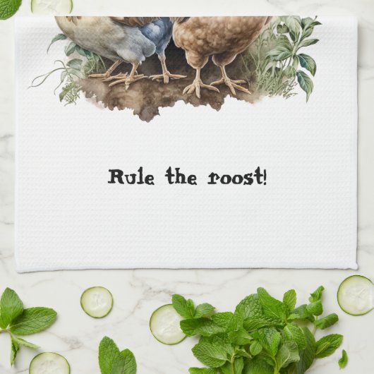 Hühnerhausroster und Hühner Geschirrtuch (Gefaltet)