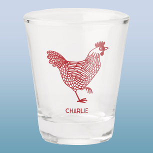 Hühnerhen Personalisiert Schnapsglas