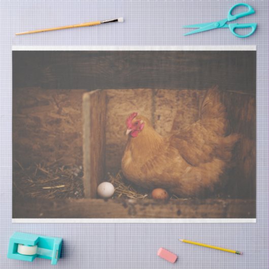 Hühnerhenne-Eier-Farm-Dekoupage-Gewebepapier Seidenpapier (Basteln)