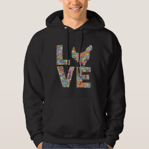 Hühnerhenne Liebe Blume Hühnereier Hoodie