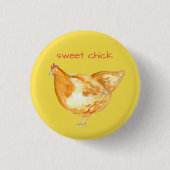 Hühnerhenne Yellow Sweet Chick Button (Vorderseite)