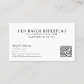 Hühnerhennen Eizellen QRCode Business Card Visitenkarte (Rückseite)