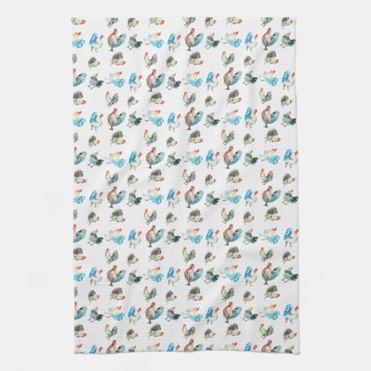 Hühnerhennen Geschirrtuch (Vertikal)