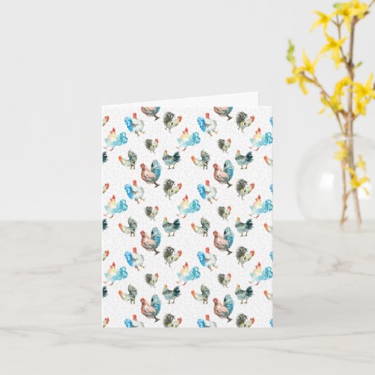 Hühnerhennen Karte (Gelbe Blume)