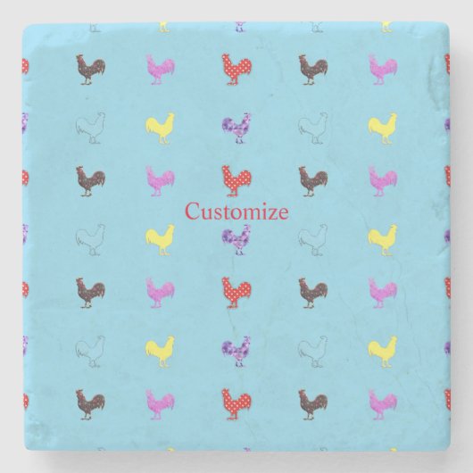 Hühnerhennen Thunder_Cove Steinuntersetzer (Vorderseite)