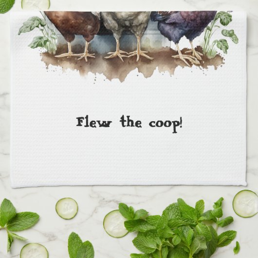 Hühnerhennen und -röster geschirrtuch (Gefaltet)