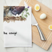 Hühnerhennen und -röster geschirrtuch (Viertel Falte)