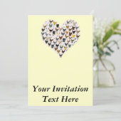 Hühnerherz Einladung (Stehend Vorderseite)