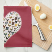 Hühnerherz Geschirrtuch (Viertel Falte)