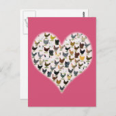 Hühnerherz Postkarte (Vorne/Hinten)