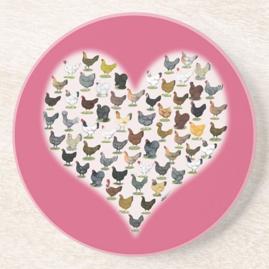 Hühnerherz Sandstein Untersetzer (Vorne)