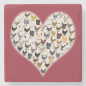 Hühnerherz Steinuntersetzer (Vorderseite)