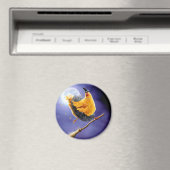 Hühnerhexe auf Broomstick Magnet (In Situ (Geschirrspüler))