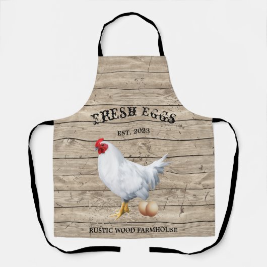 Hühnerhof Holzstruktur Rustikale Eier Schürze (Vorderseite)