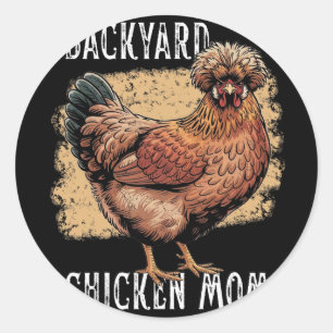 Hühnerhof Huhn Mama Polnisch Henne Design Vintage Runder Aufkleber