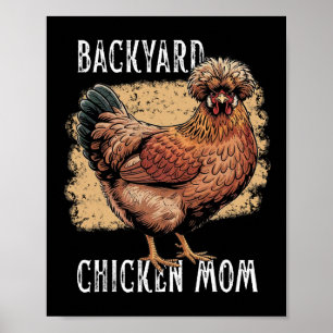 Hühnerhof-Huhn-Mama-Polnisches-Huhn-Design-Vintage Poster
