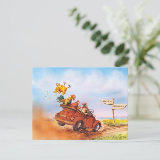 Hühnerhof Postkarte (Stehend Vorderseite)