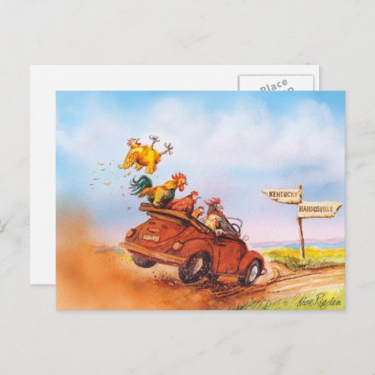 Hühnerhof Postkarte (Vorne/Hinten)