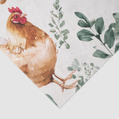 Hühnerhof und botanisches Muster Seidenpapier (Detail)