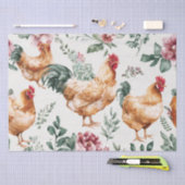 Hühnerhof und botanisches Muster Seidenpapier (Handwerk)