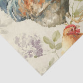Hühnerhof und botanisches Muster Seidenpapier (Detail)