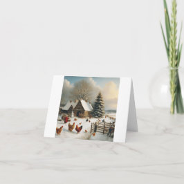 Hühnerhof Weihnachten Karte