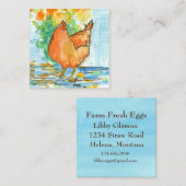 Hühnerhühner Frische Eier Quadratische Visitenkarte (Vorne/Hinten)