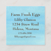 Hühnerhühner Frische Eier Quadratische Visitenkarte (Rückseite)