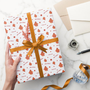 Hühnerhühner-Hühnerpapier für Rot und Orange Garn Geschenkpapier