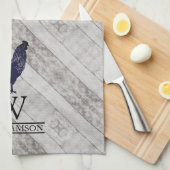 Hühnerhühner Mit Monogramm Landbetrieb Geschirrtuch (Viertel Falte)