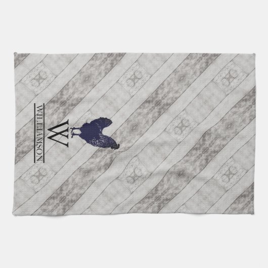 Hühnerhühner Mit Monogramm Landbetrieb Geschirrtuch (Horizontal)