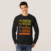 Hühnerhühner Wing Hot Dog und Bologna T-Shirt (Vorne ganz)