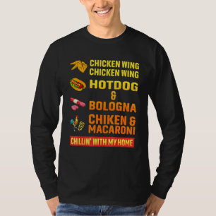 Hühnerhühner Wing Hot Dog und Bologna T-Shirt