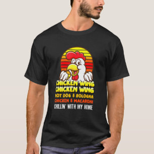 Hühnerhühner-Wing-Hotdog und Bologna für K T-Shirt