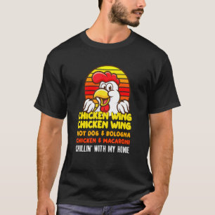 Hühnerhühner-Wing-Hotdog und Bologna für K T-Shirt