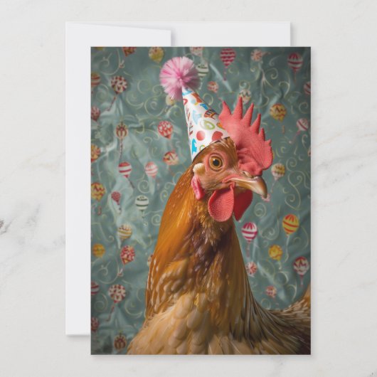 Hühnerhut Einladung (Vorderseite)