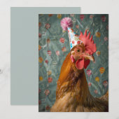 Hühnerhut Einladung (Vorne/Hinten)