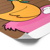 Hühnerillustration Kids Farm Animal Art Poster (Ecke)